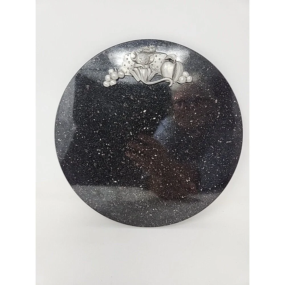 Rock of Ages Black Granite Cheese Board Pewter Mouse Stone Cutting Board